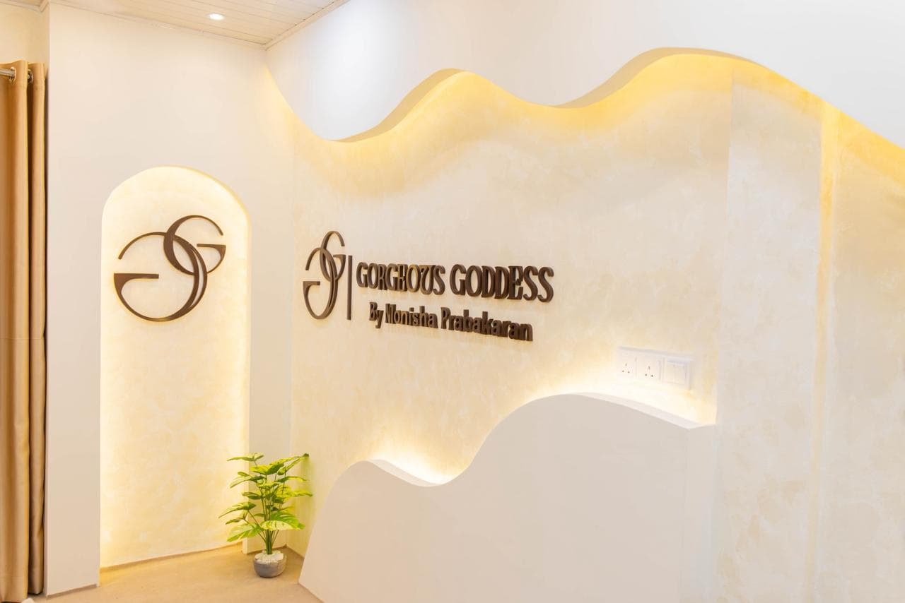 Elegant interior view of Gorgeous Goddess salon
